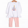 Magical Castle Applique Legging Set, Pink