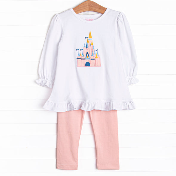 Magical Castle Applique Legging Set, Pink