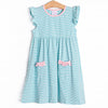 Everly Dress, Pink and Mint Stripe