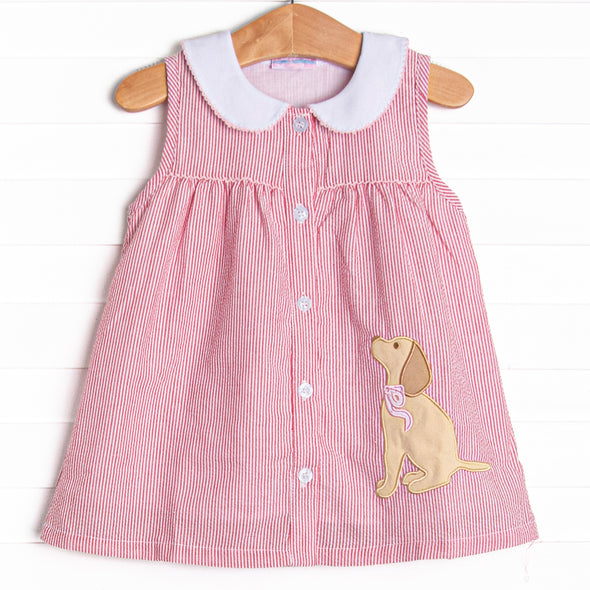 Best Bud Applique Dress, Red