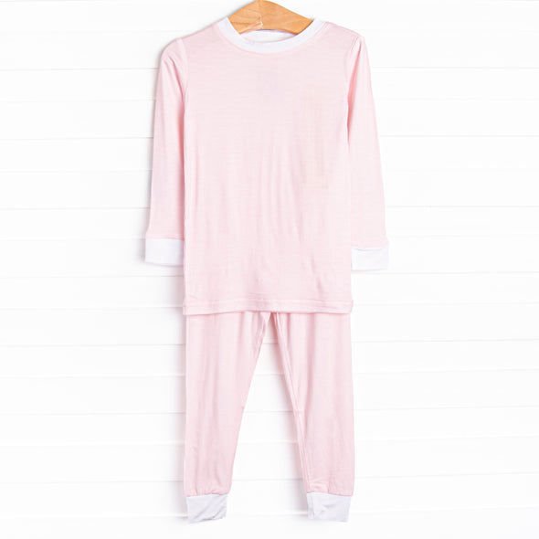 Petite Pink Polka Dots Bamboo Pajama Set, Pink