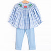 Life on the Farm Smocked Legging Set, Blue