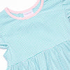 Everly Dress, Pink and Mint Stripe