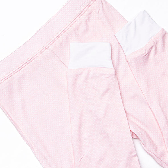 Petite Pink Polka Dots Bamboo Pajama Set, Pink