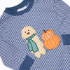 Autumn Fest Friend Applique Romper, Navy