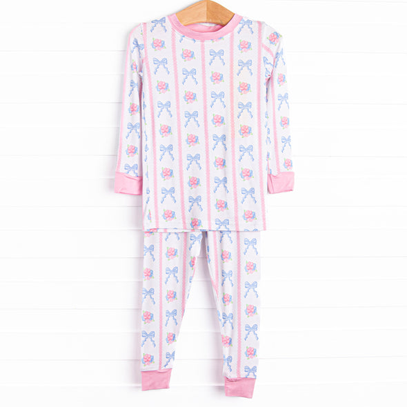 Rose of Bows Bamboo Pajama Set, Pink