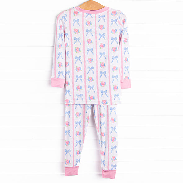 Rose of Bows Bamboo Pajama Set, Pink