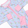 Tulip Blooms Bamboo Zippy Pajama, Blue