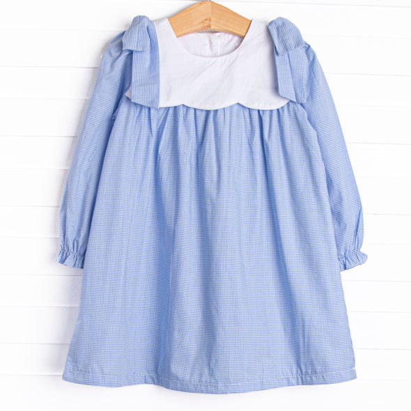 Southern Scallops Dress, Blue