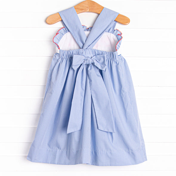 Brave Bows Smocked Dress, Blue