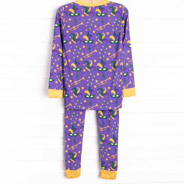 Mardi Gras March Bamboo Pajama Set, Purple