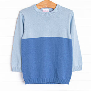 Color Block Sweater, Medium Blue