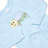 Young Grasshopper Applique Romper, Blue