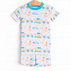 Dreaming Drivers Bamboo Pajama Short Set, Blue