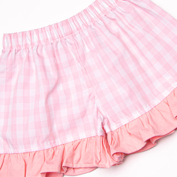 Big Sister Smocked Ruffle Short Set, Pink