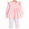 Palm Spring Sprouts Flutter Sleeve Legging Set, Pink