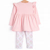 Palm Spring Sprouts Flutter Sleeve Legging Set, Pink