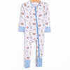 Rock-a-Bye Boat Bamboo Zippy Pajama, Blue