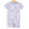 Dapper Daisies Bamboo Pajama Short Set, Blue