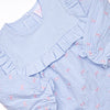 Brooksy Bows Embroidered Diaper Set, Blue Gingham