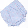 Brooksy Bows Embroidered Diaper Set, Blue Gingham