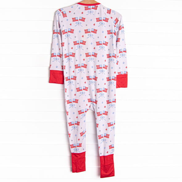 Home of the Brave Bamboo Zippy Pajama, Red