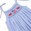 Bold and Brave BBQ Smocked Ruffle Short Set, Blue