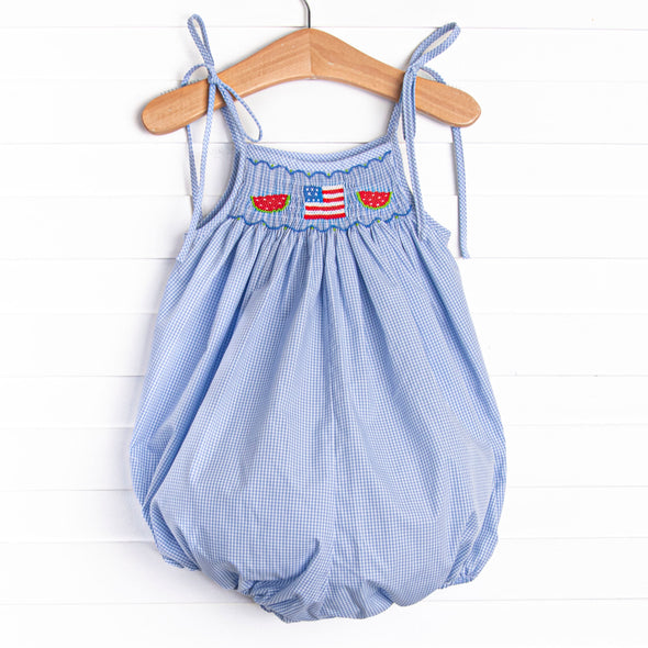 Bold and Brave BBQ Smocked Bubble, Blue