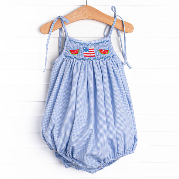 Bold and Brave BBQ Smocked Bubble, Blue