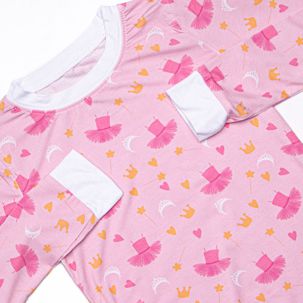 Dancing Queen Bamboo Pajama Set, Pink