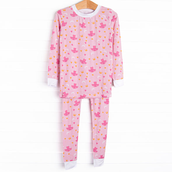 Dancing Queen Bamboo Pajama Set, Pink