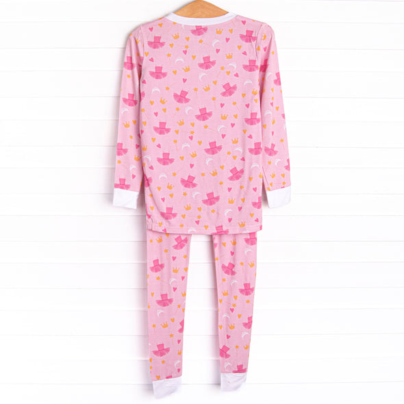 Dancing Queen Bamboo Pajama Set, Pink