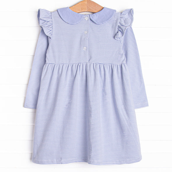 Emmaline Long Sleeve Pocket Dress, Periwinkle Stripe