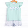 Minted Mouse Applique Ruffle Short Set, Green