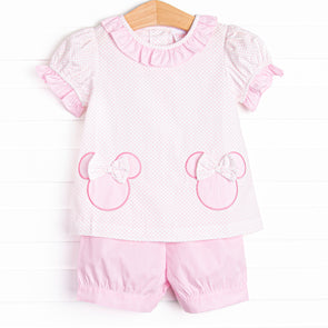 Minnie Memories Applique Bloomer Set, Pink