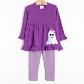 Ghoul Friend Applique Legging Set, Purple