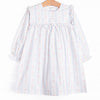 Sweet Pea Stripes Ruffle Bib Dress, Blue