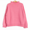 Knitted Ruffle Sweater, Hot Pink