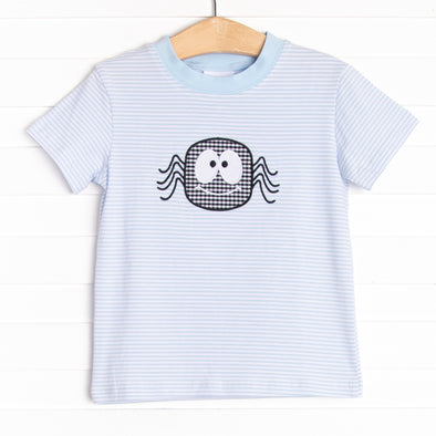 Spooky Spider Applique Top, Blue