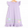 Very Sweet Vines Applique Dress, Purple