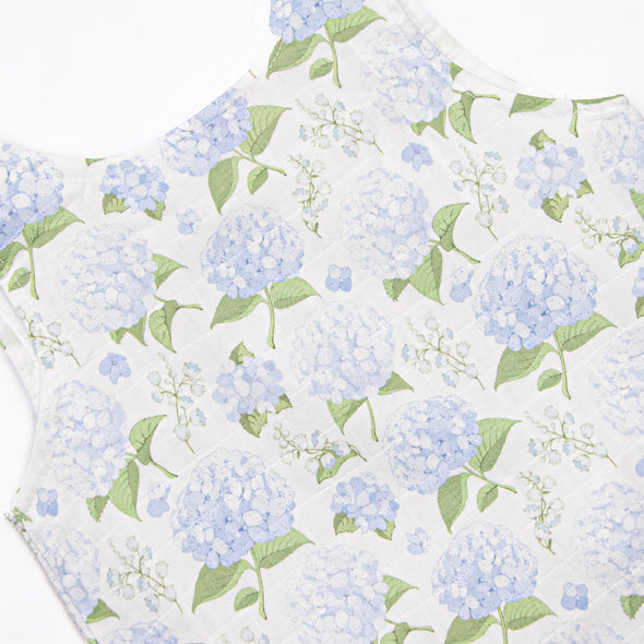 Hydrangea Blooms Muslin Short Set, Blue