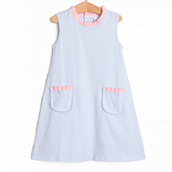 Grace Pocket Dress, Light Blue Stripe