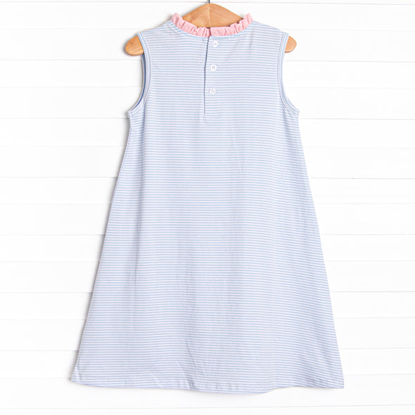 Grace Pocket Dress, Light Blue Stripe