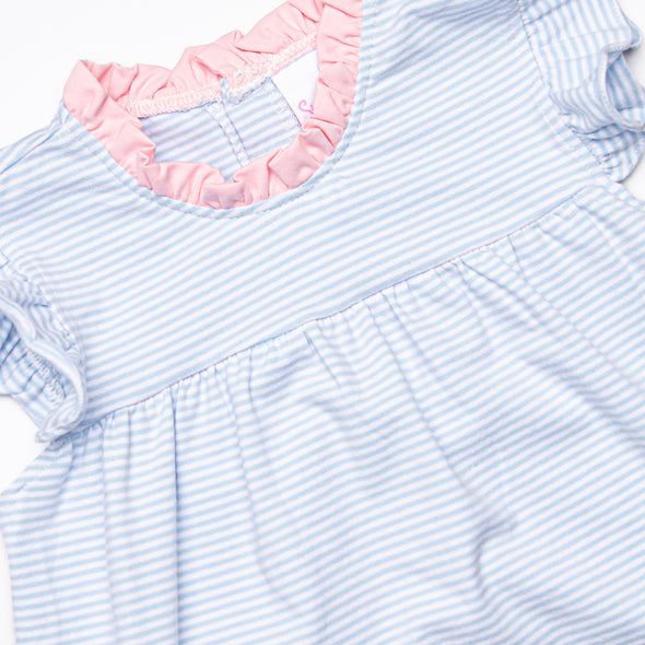 Calla Short Set, Light Blue Stripe