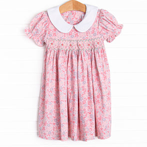 Pink Day Petals Smocked Dress, Pink