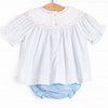 Bye Bye Butterfly Smocked Diaper Set, Blue