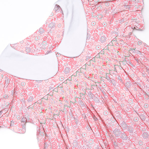 Pink Day Petals Smocked Dress, Pink