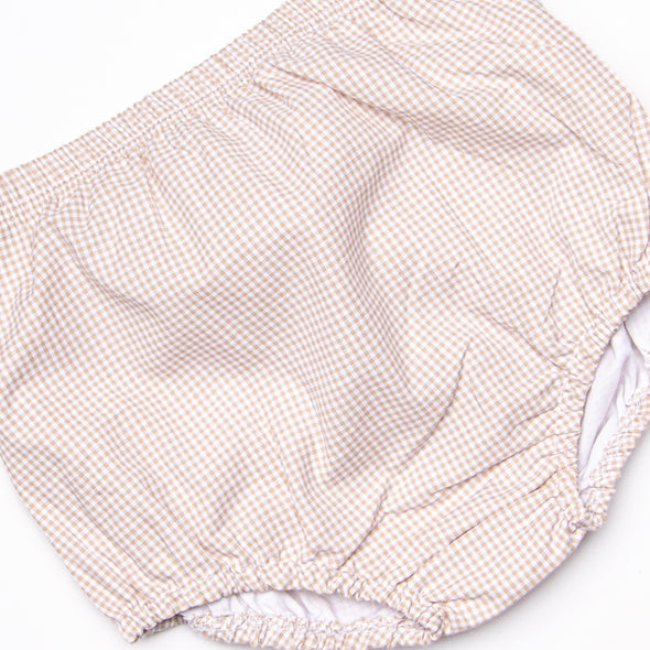 Gingham Golden Applique Diaper Set, Blue