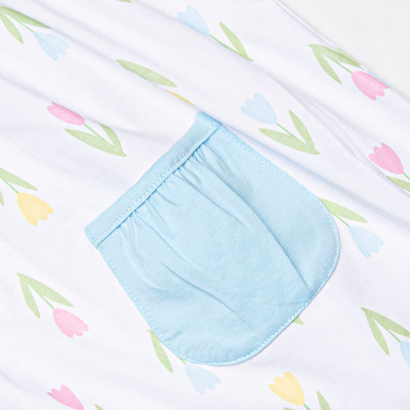 Today's Tulips Pocket Legging Set, Blue