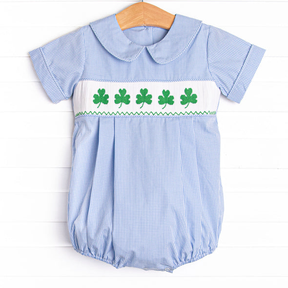 Lucky Me Smocked Bubble, Blue